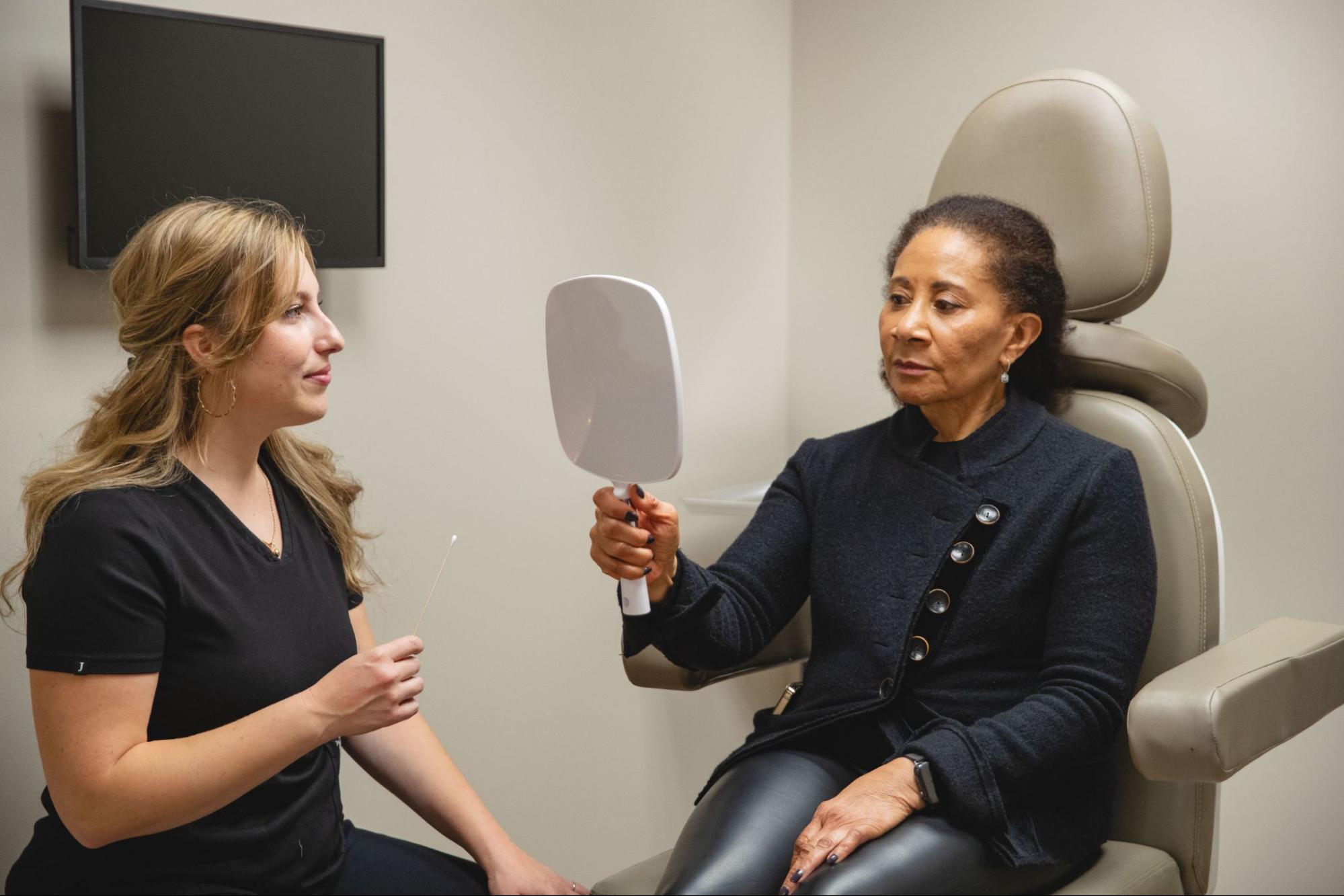 dermatologist applying injectable for wrinkle treatment Indianapolis