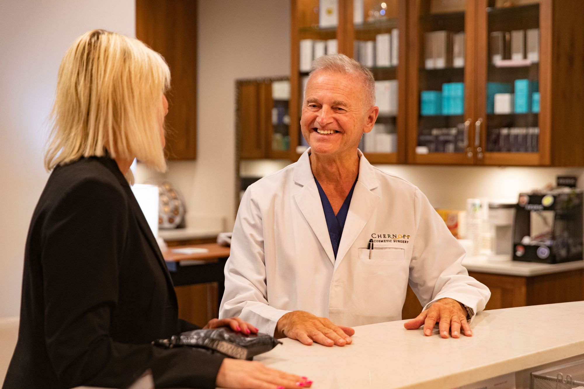 Plastic surgery patient consultation at Chernoff Cosmetic Surgery serving Carmel and Indianapolis, IN